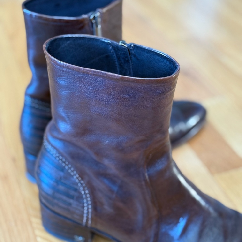 Sam Edelman Brown Leather Ankle Boots - Picture 2 of 7